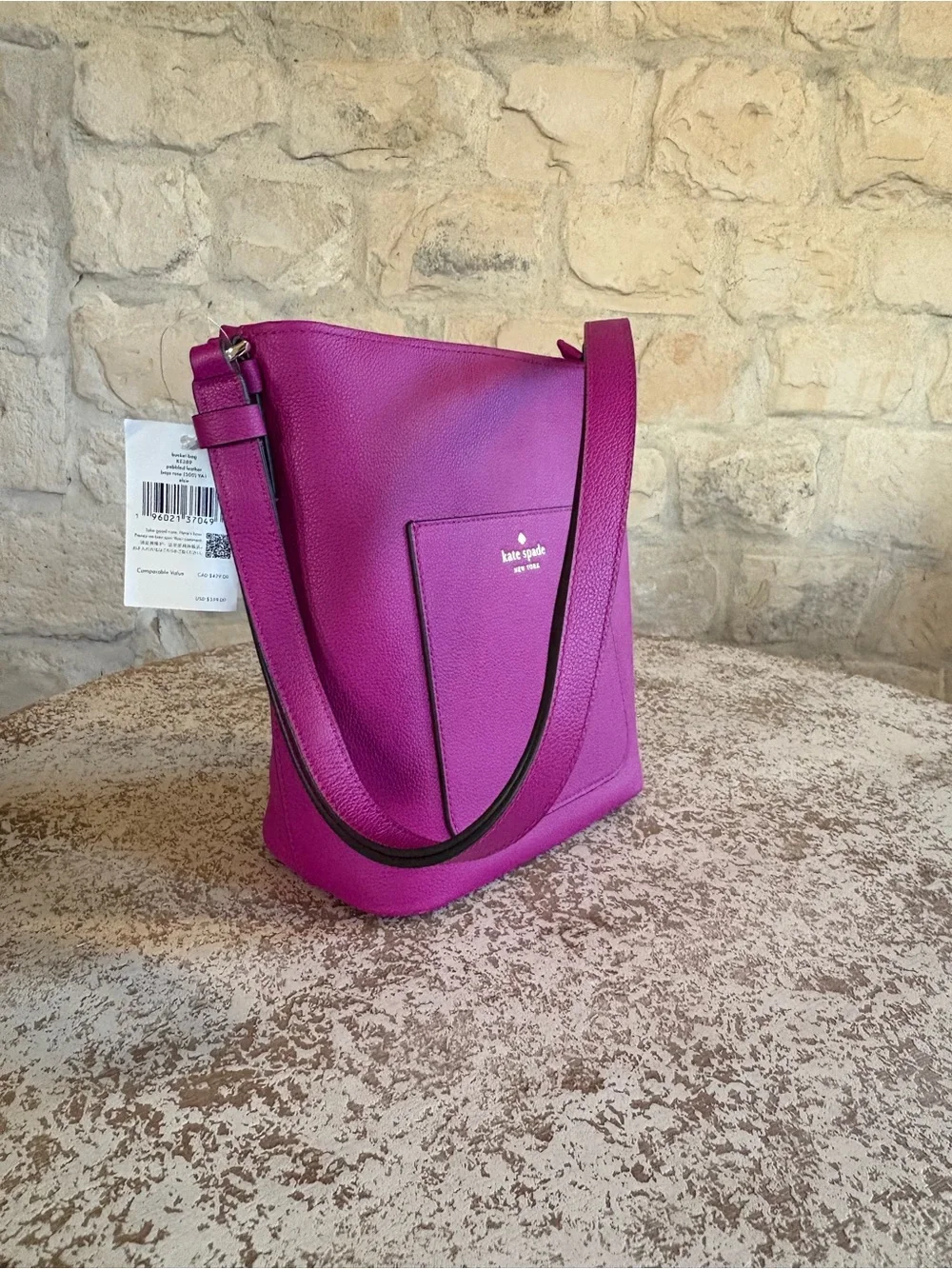 kate spade Fuchsia Pebbled Leather Crossbody Bag